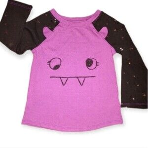 Cat & Jack Purple & Black Long Sleeve Little Bat T‎ Shirt Size 18M